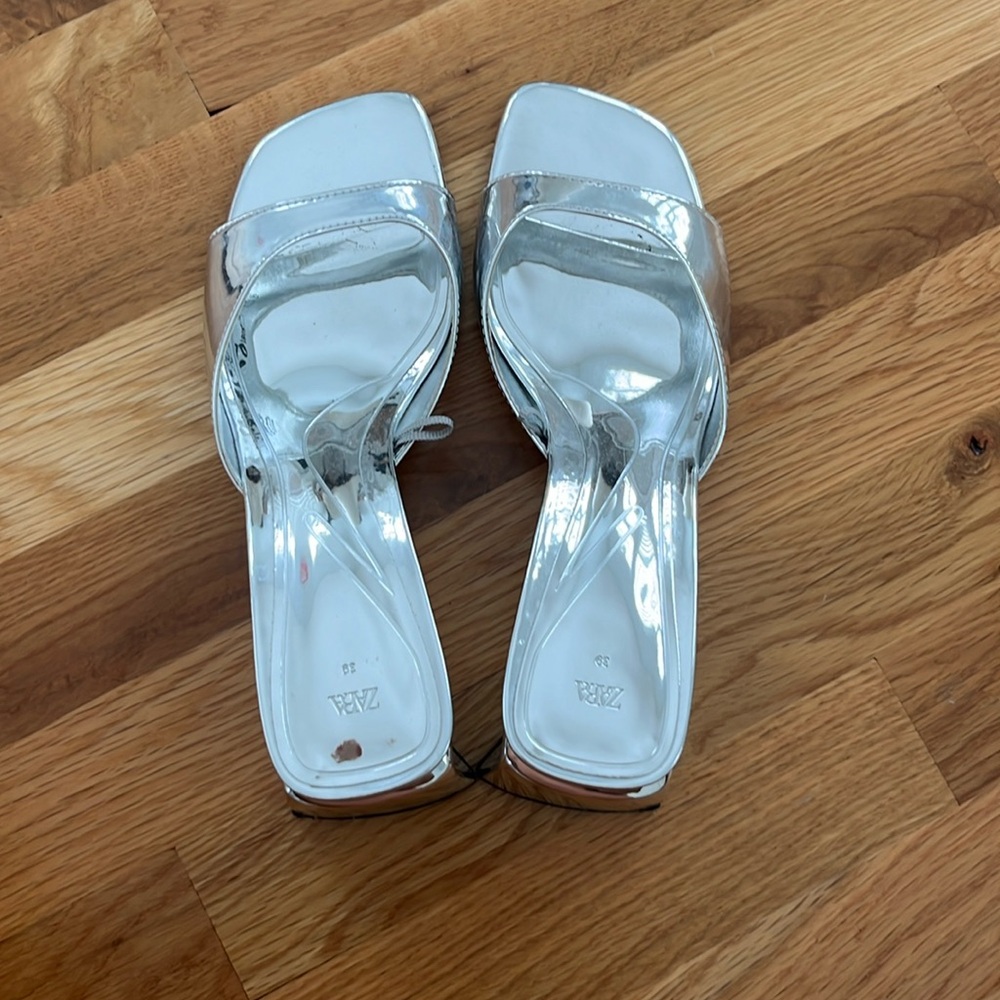 Silver Heeled Sandals